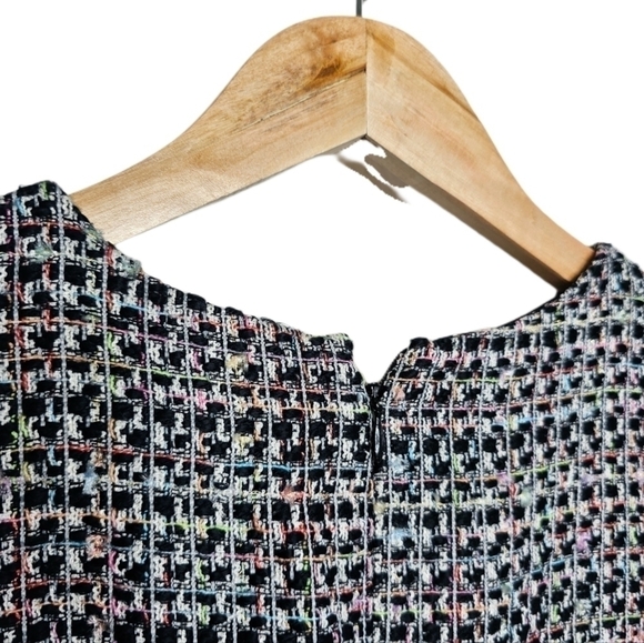 David Meister sheath tweed multicolor midi sleeveless dress size 10 - Picture 5 of 8